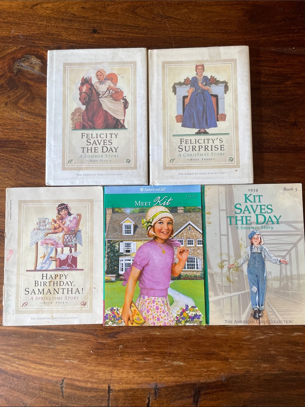 5 American Girl Vintage Pleasant Company Felicity Kit Samantha 2 HC + 3 SC books